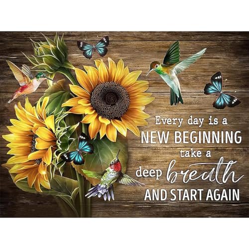 Stamped Cross Stitch Kits for Adults - Sunflower Inspirational Embroidery Kits for Beginners Adults,11 CT Patterns Dimensions Counted Cross Stitch Kits Arts Craft 12x16 inch - color: Sunflower Inspiration