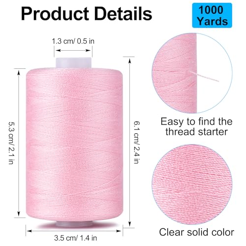 Simthread All Purpose Sewing Thread, 4 Spools Each 1000 Yards of Polyester Threads for Sewing Machine, Sewing Machine Supplies for Beginners, Hand Stitching, Quilting, Serger (Neon Series) - color: Neon Series
