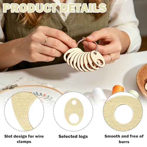100 Pieces Floss Drops Cross Stitch Silk,1.97 * 1.38 Inches Cross Stitch Thread,Embroidery Floss Bobbins,Wood Thread Drops,Wood Bobbins,Embroidery Bobbin Thread Suitable for DIY Sewing Thread Storage