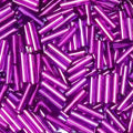 4200pcs Glass Bugle Beads, Mini Long Tube Seed Beads Bulk, Tiny Small Loose Spacer Embroidery Beaded for Bracelets Jewelry Making Sewing, Crafts, Christmas Ornaments, 2×6mm, Pink Purple - color: Deep Pink