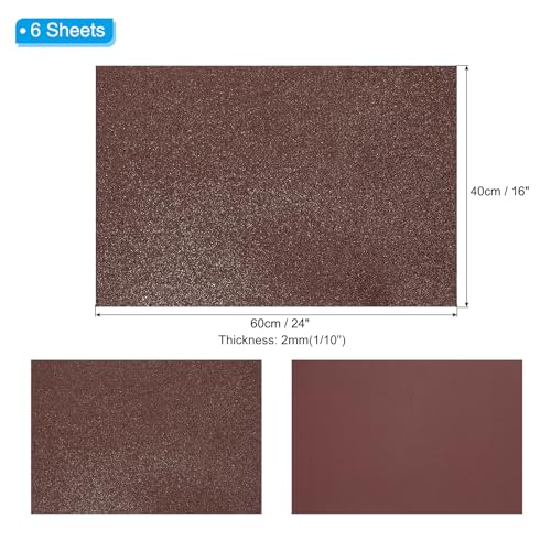 PATIKIL 2mm 1/10" Thick,16x24inch 40x60cm,Coffee,EVA Shiny Foam,6 Pcs - color: Coffee