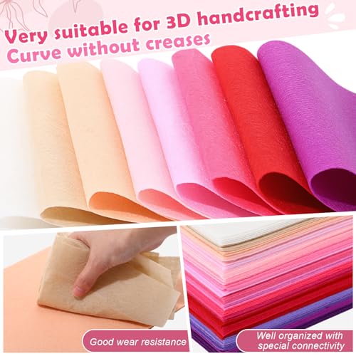Tegeme 100 Pcs 8 x 12 Inches Felt Sheet for Craft Thin, Red Series - color: Red Series