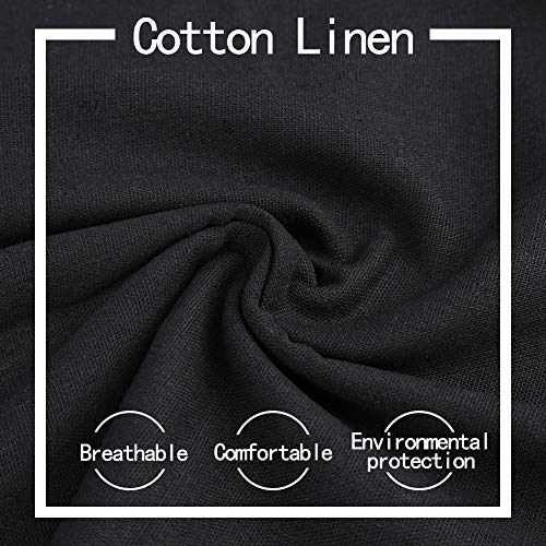 Black Linen Fabric Linen Cloth for Decoration 59In x 19In - color: Black Color