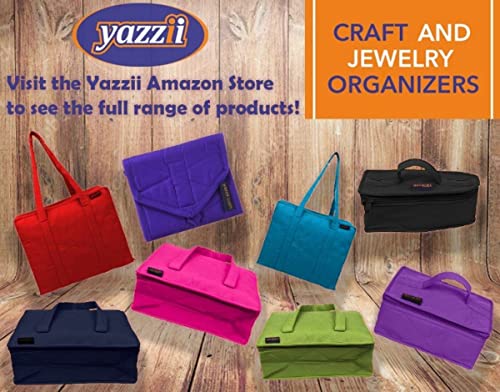 Yazzii Quilter’s Project Bag with 19 Pockets - Portable Storage Bag Organizer - Multipurpose Storage Organizer for Quilting, Patchwork, Embroidery, Needlework, Papercraft & Beading-Aqua - color: Aqua