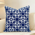 Slow Cow Embroidered Throw Pillow Cover 18 x 18 Inch Navy Blue - color: Navy White, size: 18" x 18" (Pack of 1)