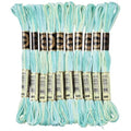 10 Skeins 87.5 Yards 6 Ply Variegated Embroidery Thread Gradient Friendship Bracelet String Soft Segment Dyed Cross Stitch Floss Yarn Bulk for Sewing Making Jewelry Needlecraft Knitting DIY - color: Turquoise