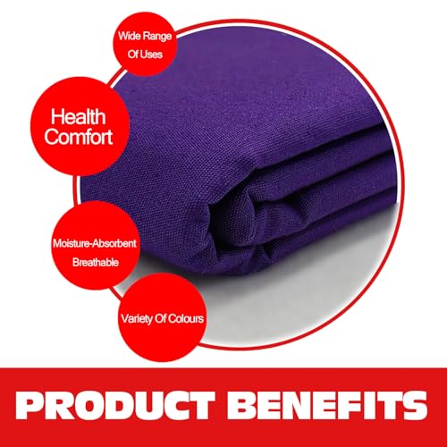 100% Purple Cotton Fabric for Sewing by 3 Yard, 59”Width Quilting Fabric Medium Weight 5.8 oz, Muslin Fabric by The Yard, Embroidery Cloth - color: Purple, size: 3yards