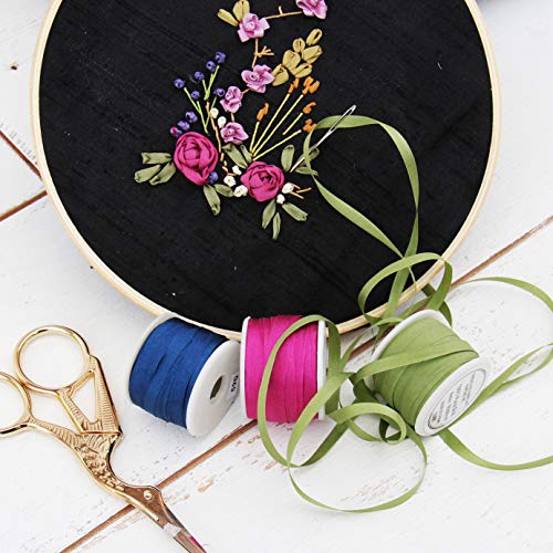 Threadart Cocoa 7mm 100% Pure Silk Ribbon - Single Spool - color: COCOA, size: 7MM