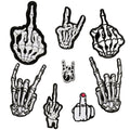 8PCS Skeleton Hand Patches, Punk Gothic Iron On Appliques for DIY Clothing - color: Skeleton Finger