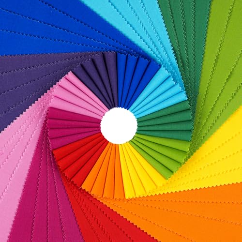 Craftido-20 Options-100% Cotton Jelly Roll Fabric Precut Strips for Quilting, Crafting, and Sewing, 40 Strips 2.5" x44" Assorted Bundles for Rug, Quilt Project, DIY Craft and Home Decor-RAINBOW COLORS - color: Rainbow Colors