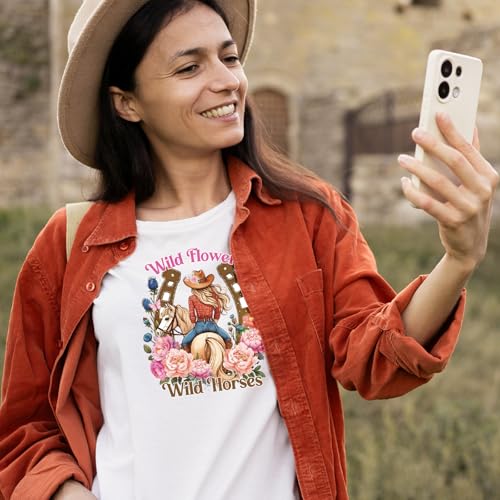 Horse Dtf Transfers Ready to Press - Wxiben 12 Sheets Western Cowgirl Iron on Transfers for Tshirts Farmhouse Animal DTF Heat Transfer Vinyl Stickers Flower Iron on Decals for Clothing T-Shirts DIY - style: Horse