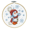 Snowman Counted Cross Stitch Kit with Hoop