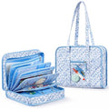 Abbylike Sewing Embroidery 8 Compartments Bag, Blue Floral - style: Blue Floral