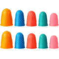 Outus 10 Pcs Rubber Finger Tips, Thimbles Silicone Gripper Protector Thick