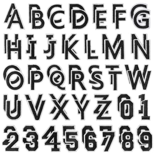 72 Pcs Iron On Letters & Numbers Patches for Tote Bags Hats Clothing Black - color: Black, size: Letters & Numbers