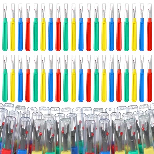 100 Pcs Large Seam Rippers 5.5" Colorful Stitch Remover Tool for Sewing Tool Embroidery Remover Sewing Seam Ripper for Opening Removing Seams and Hems DIY Craft (4 Colors)
