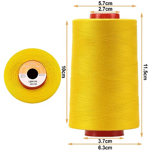 New brothread 4 Large Cones All Purpose Polyester Thread -Lemon - color: 4xLemon