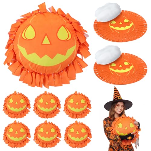 Weysat 6 Sets Halloween Pumpkin Tied Pillow Craft Kit Jack-O'-Lantern DIY Pillow Craft Gifts with Pumpkin for Halloween Home Decorative Couch Sofa Classroom Giveaways - style: Halloween Pumpkin