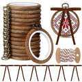 12 Sets 3 Inch Christmas Embroidery Hoop, Imitated Wood with Bow, Thin Bow - size: 3.9 Inch, style: Thin Bow