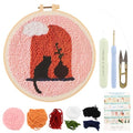 DIY Punch Needle Kit for Adult Beginners, A Cat on the Windowsill - size: Cat Pattern
