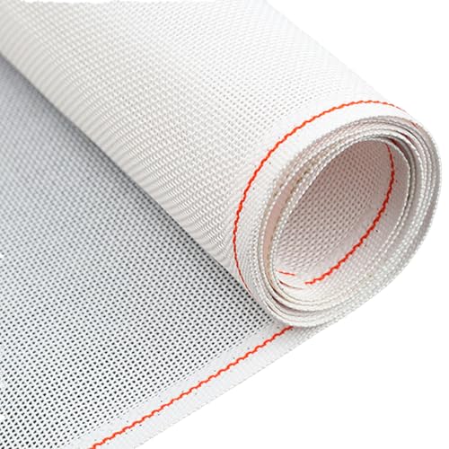 18 Mesh Needlepoint Canvas, 20" x 18" Premium White Cotton Blank Embroidery Fabric, Rolled in Cardboard Mailing Box with Artist Tape - color: White 18 Mesh (20'' X 18'')