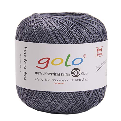 golo Crochet Thread for Hand Knitting Size 30 Silver Grey 765 - color: 765 Gray