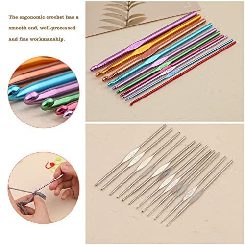 IMZAY 54 Pcs Crochet Hooks Set 0.6–6.5mm Ergonomic Crochet Needles Set - color: Blue, size: 54 Pcs