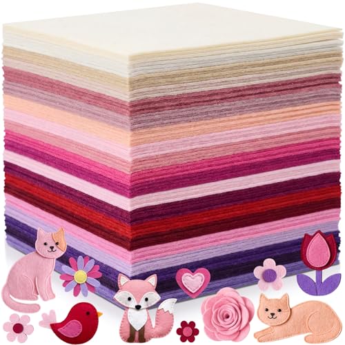 Tegeme 100 Pcs 8 x 12 Inches Felt Sheet for Craft Thin, Red Series - color: Red Series