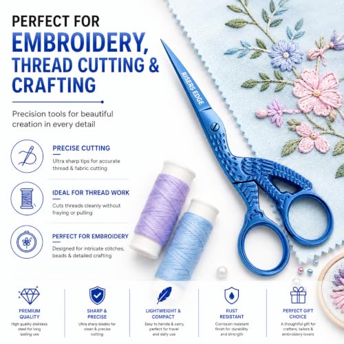 Embroidery Scissors, Stork Scissors for Sewing & Thread Cutting