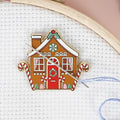 Caterpillar Cross Stitch Needle Minder - Gingerbread House for Cross Stitch, Sewing, Embroidery and Needlework Accessories, Enamel and Magnetic