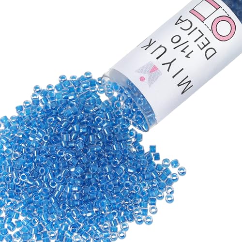 Miyuki Delica Seed Beads - color: DB0920 - Sparkling Cerulean Blue Lined Crystal