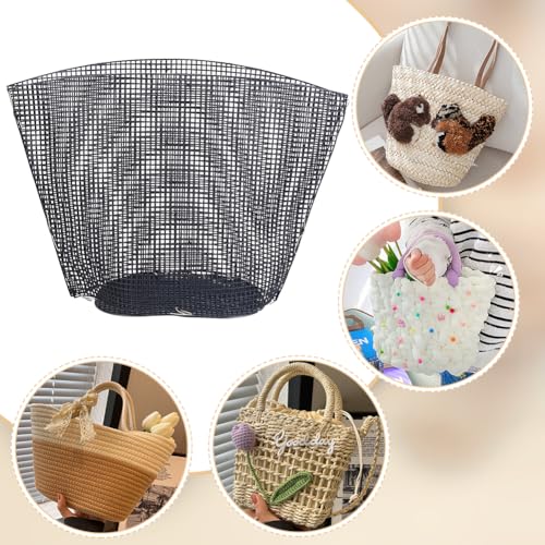 WADORN 2 Sets Clear Mesh Plastic Canvas Sheets for Embroidery, Blank Needlepoint Canvas Sheets for Crochet Bucket Bag Making Acrylic Yarn Knit Crochet Projects DIY Handmade Bag Weaving Kit, Black - color: Black