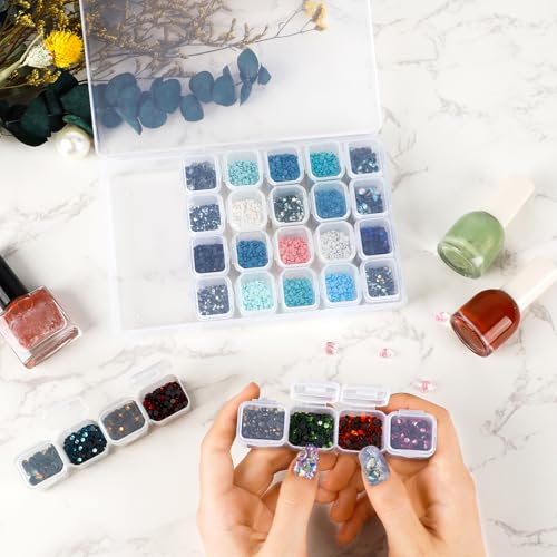 SGHUO Diamond Painting Storage Boxes 3 Pack 28 Grid Plastic Bead Organizer - size: 3pcs