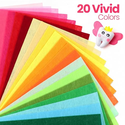 Moukeren 460 Pcs 4 x 4 Inch Felt Sheets for Craft, Rainbow - color: Rainbow, size: 4 x 4 Inch