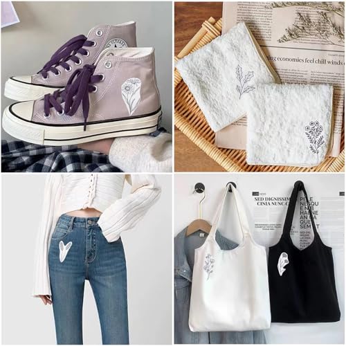 Patemby Embroidery Pattern Water Soluble Embroidery Stabilizers, Stick and Stitch Embroidery Paper Wash Away with Pre-Printed Pattern Designs Stencils Transfers for Hand Sewing Lover Beginner - color: Floral, Pack of 2