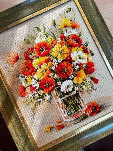 RIOLIS 2306 Field Poppies Counted Cross Stitch Kit 9.5 x 11.75 in - style: Field Poppies 2306