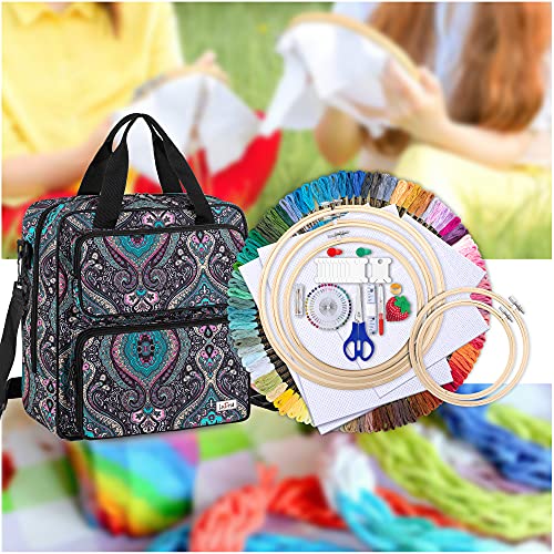 LoDrid Embroidery Starter Kit, Cross Stitch Kits Tools with Case, Totem