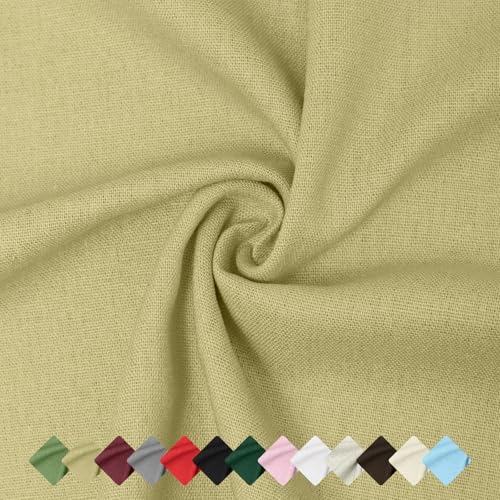 Linen Fabric | Natural Linen Cloth | Embroidery, Sewing | Soft, Breathable | 59" Wide | 50% Linen, 50% Rayon | Hemp, Jute, Needlework, Lining(2Y, Kakhi) - color: Kakhi, size: 2 Yard