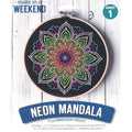 Leisure Arts Embroidery Kit 6" Neon Mandala- cross stitch kits for beginners - embroidery kit for beginners - embroidery kits for adults - embroidery kits for adults