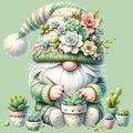 Gnome Succulents Stamped Cross Stitch Kits Cross Stitch Patterns,Dimensions Cross Stitch Kits Embroidery Kit Arts and Crafts for Beginners 13.7x13.7 inch - color: D002