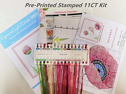 CaptainCrafts New Cross Stitch Kits Embroidery Kit Full Range Pre-Printed and Counted Fabrics Kits for Adults Beginners Home Decor (Stamped 11CT, Summer Lantern) - color: Summer lantern, size: Stamped 11CT