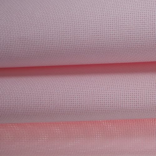 KCS 16CT Counted Cotton Cross Stitch Aida Cloth Fabric (Pink,19" x 28") - color: Pink, size: 19" x 28"