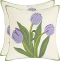 Embroidered Throw Pillow Covers 16x16 Pack of 2 Purple Tulip - color: Purple Tulip, size: 16" x 16" (Pack of 2)