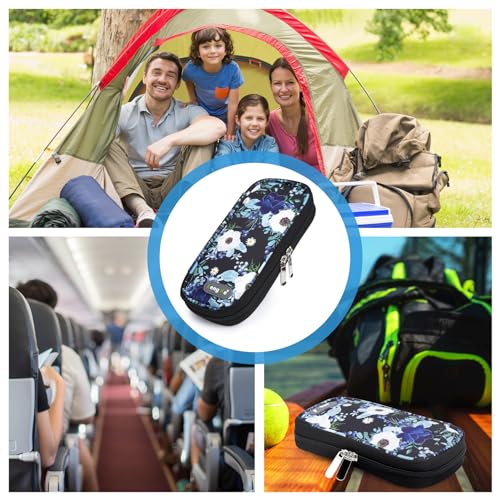 YOUSHARES Insulin Cooler Travel Case - Portable Refrigerated Medicine Case for Insulin Pen, Medication and Diabetic Supplies with 2 TSA Approved Ice Pack - color: Silver Lotus