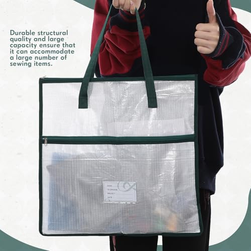 Feifeiya 2 Pack 17.7 Inch Sew Project Bag Needlepoint Project Bag Quilting Embroidery Craft Organizer Storage Bags with Handle and Pocket Zippered with Tools for Art Craft Knitting Quilting Stitching - size: 17.7 Inch