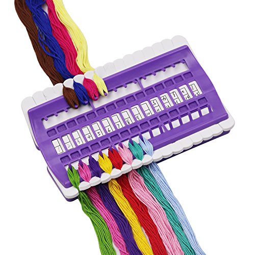 D&D Embroidery Floss Organizer, Plastic & Foam, Purple, 6.9 x 4.3 x 0.9 inches - color: purple