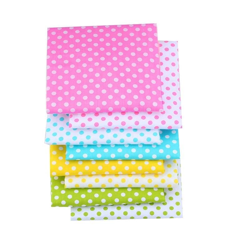 AMORNPHAN Multicolors Polka Dots Series Printed 100% Cotton Quilting Bundles Fabric for Patchwork Needlework DIY Handmade Sewing Crafting Precut Face Mask 16x20 Inches Set of 8 Pieces (Polka Dot) - color: Polka Dot