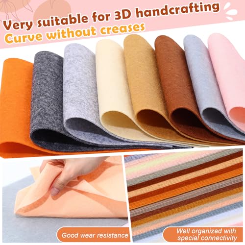 Tegeme 100 Pcs 8 x 12 Inches Felt Sheet for Craft Thin, Light Brown Series - color: Light Brown Series