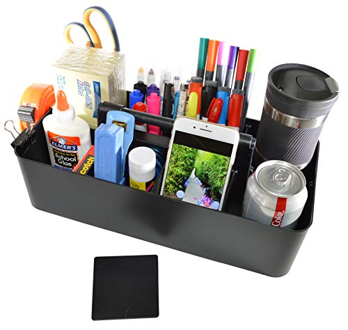 Enjoy Organizer- Plastic Portable Craft Storage Organizer Caddy Tote, DIY Divided Basket Bin with Handle for Craft, Sewing, Art Supplies - Holds Paint Brushes, Colored Pencils - Made In USA