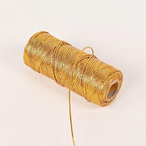 1.5mm Metallic String Decorative Metallic Bakers Twine Metallic Thread Rope for Craft Jewelry Making DIY Christmas Ornament Hanging Decoration, 3 Color B, 330 Yard - color: 3 Color B